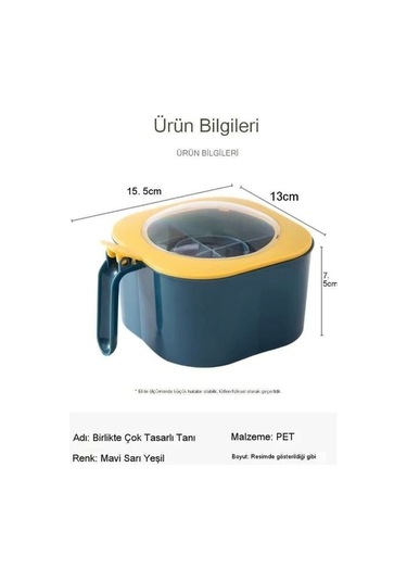 Ganzhoushop Set Mutfak Kutusu Kombinasyonu Ev Baharatlık Baharat Ambition 2'li Ms Pratik Saklama Çözümü Mavi