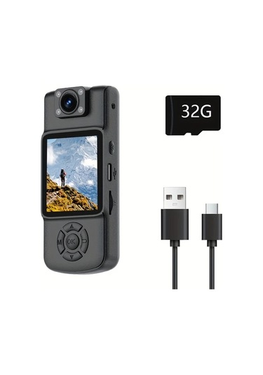 Dashanshop Mini Hd Dv Kamera 32g Hafıza Kartlı Mini Video Kayıt Cihazı Portatif Spor Toplantı Evcil Hayvan Kaydı