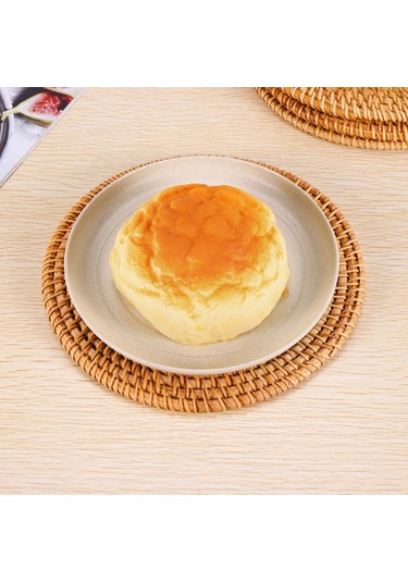 Sıcak Sıcak Altlıklar İçin 4 Adet Rattan Altlık, Dayanıklı Tencere Altlığı Kahverengi