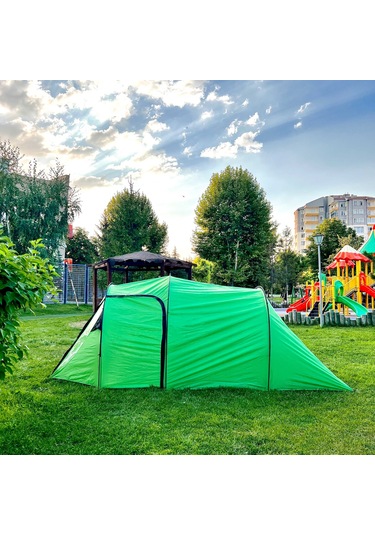 Family 4 Kişilik Çadır - Argeus - Çift Tenteli Çadır - Aile Çadırı - Arg-202 - Geniş Bagajlı Çok Renkli