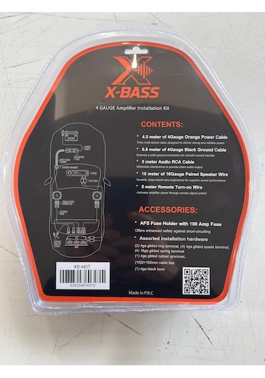X-bass 4 Ga Profesyonel Seri Kalın Oto Amfi Kablo Seti Xb-4kit