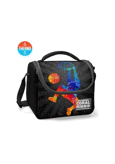 Coral High Kids Gri Basketbol Desenli Thermo Beslenme Çantası 11783