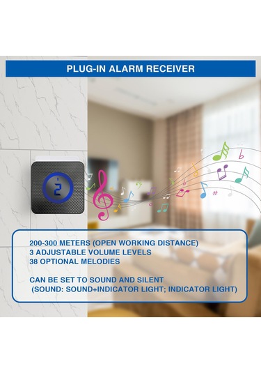 Solar Driveway Alarmı 984ft Uzun Menzilli Kablosuz