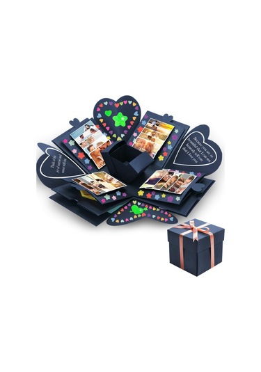 Yaratıcı Dıy El Yapımı Fotoğraf Albümü Hatıra Kitabı Sürpriz Patlama Hediye Kutusu, Bitmiş + Pvc Versiyon