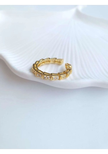 Vip Gold Taşlı Ayarlanabilir Yüzük Altın
