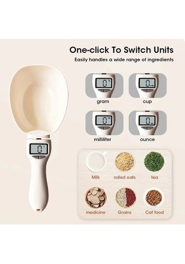 Wondernest Ve Tartı Mini Köpek Kedi Lichen Gümüş Evcil Elektronik Mama Ölçer Gümüş