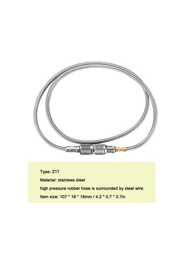 Yaozixa Campıngmoon Z17 Çelik Gazi Yüksek Basınçlı 100cm Uzatma Hattı, Çamaşırlı, Tencere-gaz Tankı Bağlantısı, Evrensel Kullanım, Dış Mekan Manzaraları İçin Gümüş