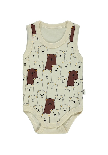 Civil Baby Erkek Bebek Çıtçıtlı Badi 1 - 18 Ay Bej 14d20230223s1-1 Bej