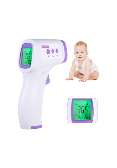 Yifomall El Tipi Entegre Enfrared Termometre - Ev İçin Yetişkin/bebek Sıcaklık Ölçer - 16 Grup Veri Depolama - Yüksek Hassasiyetli Lcd Ekranlı
