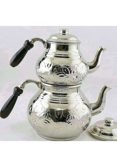 Bakır Çaydanlık Takımı Küçük Boy Krom