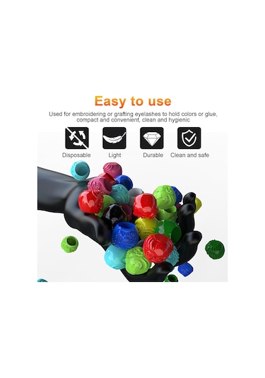 Wezone Tek Kullandım Dövme Mürekkebi Bardakları Sarı Renkli 200 Adet/ Kutusu Sabit Tabanlı Kalın Duvarlı Hijyenik Dövme Malzemesi