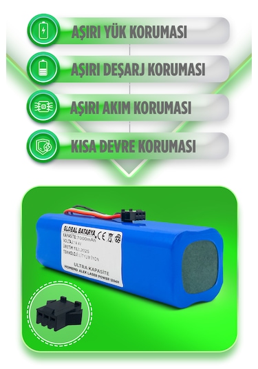 Homend Alex Laser Power 1284h Batarya 7000mah Lityum İyon Pil