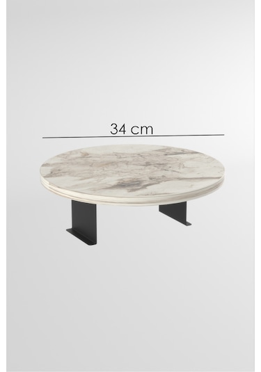 Zigon Sehpa Yan Sehpa Ayarlanabilir Tepsi Dekoratif Modern Tepsi Beyaz Beyaz