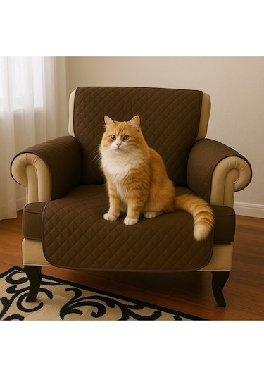 Ribac Su Geçirmez Evcil Hayvan Koltuk Örtüsü Tüy Tutmaz Tekli Koltuk Kılıfı