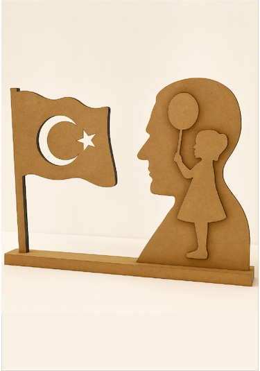 10 Kasım Atatürk Türk Bayrağı Ahşap Oyuncak Boyama Etkinlik Aktivite 10 Adet