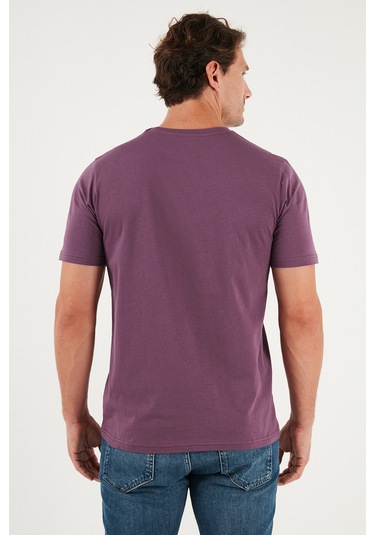 Buratti Pamuklu Regular Fit Bisiklet Yaka Erkek T Shirt 59020204 Mürdüm