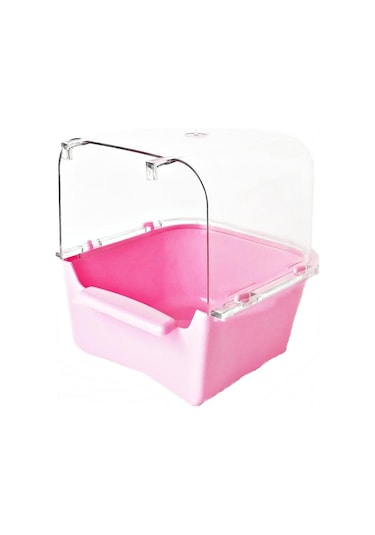 Bird Life Bülbül Kanarya Muhabbet Kuşu Kuş Banyoluğu Pembe 12.5 x 12 x 13 CM