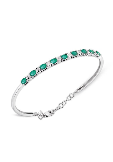 Lilarote 2.10 Ct Pırlantalı Markiz Zümrüt Bilezik