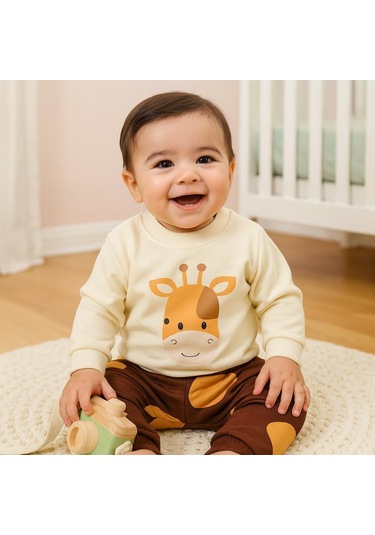 The Lucky Omuzdan Çıtçıtlı Mevsimlik 2 Parça Takım Krem