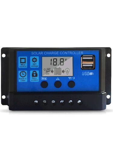 Springsun 100a Solar Şarj Kontrol Cihazı, Usb Portlu Akıllı Batarya Regülatörü, Sokak Aydınlatma İçin Ayarlanabilir Lcd Ekran