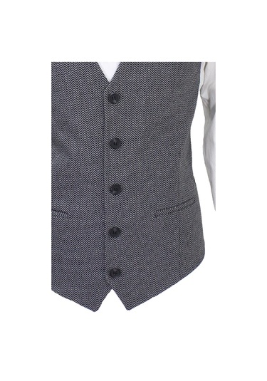 Mentor Regalo Erkek Yelek V Yaka Gri Balıksırtı 5-50460