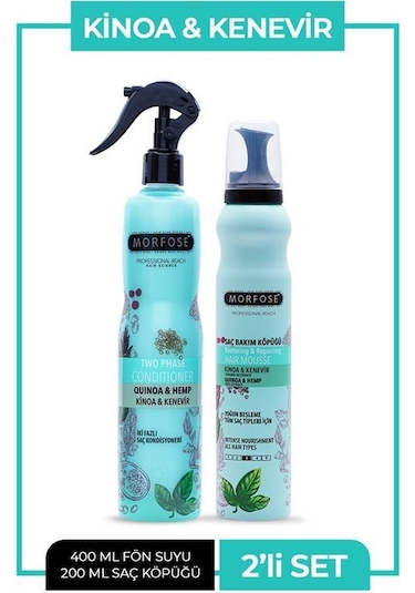 Morfose Kinoa & Kenevir Saç Bakım Köpüğü 200 ML + Fön Suyu 400 ML