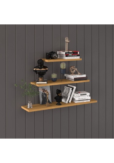 Modern Organizer Düzenleyici Dekoratif Kitaplık Banyo Mutfak 3'lü Duvarrafı Petra