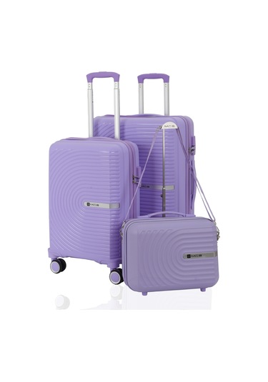 Mçs Polipropilen 3lü Valiz Seti Orta & Kabin & Makyaj V374 S24sy1000080-set 00025 Lila