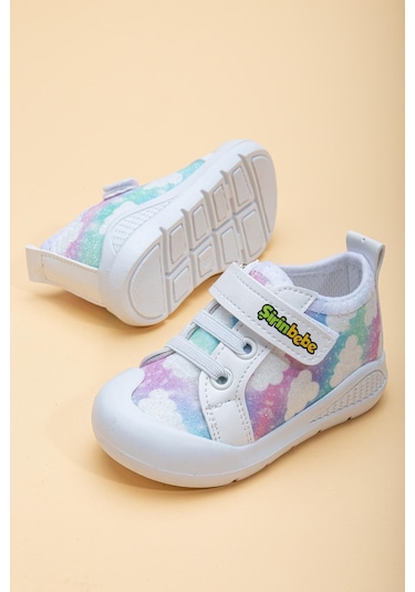 Şirinbebe Şiringenç Keten Beyaz Kız İlkadım Bebek Çocuk Ayakkabısı-2895-beyaz Beyaz