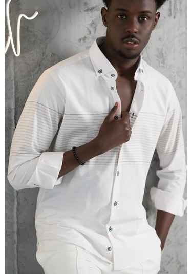 Advante Panolu Yaka Düğmeli Pamuklu Slimfit Yazlık Gömlek Kahve