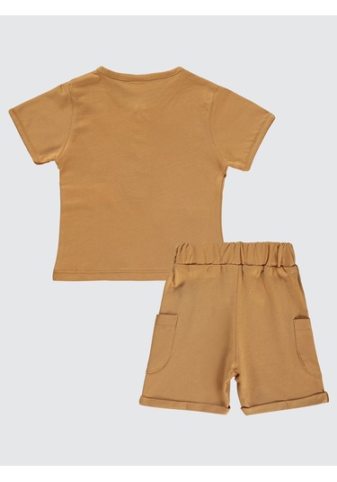 Civil Baby Erkek Bebek Şortlu Takım 6-18 Ay Taba Taba