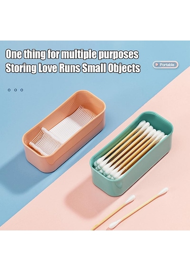 Taşınabilir Seyahat Kutusu Pamuklu Çubuk Tutucu Kutu Diş İpi Mücevher Düzenleyici Saklama Kabı Toz Geçirmez Mücevher Aksesuarı Kutusu Sarı