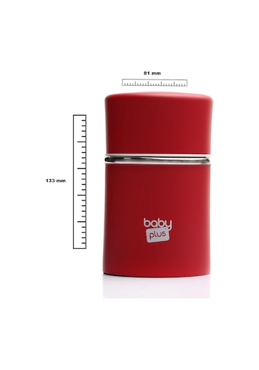 Baby Plus Paslanmaz Çelik Mama Saklama Termosu 260 ML Kırmızı