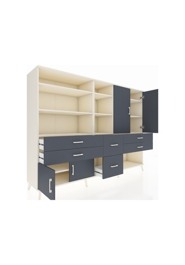 Hyperion Dolap 10 Raflı 6 Çekmeceli 4 Kapaklı 220x44x163 Aytaşı-a Aytaşı-antrasit Hyperion Dolap 10 Raflı 6 Çekmeceli 4 Kapaklı 220x44x163 Aytaşı-a Aytaşı-antrasit