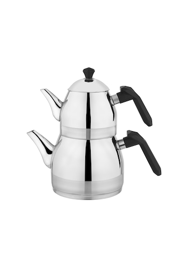 Schafer Luz Orta Boy Çelik Çaydanlık Takımı 3 Parça-siyah Siyah