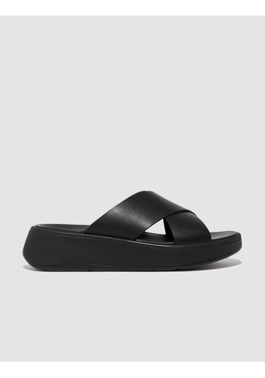 Fitflop F-mode Fw5 Hakiki Deri Siyah Kadın Çapraz Bantlı Terlik Siyah