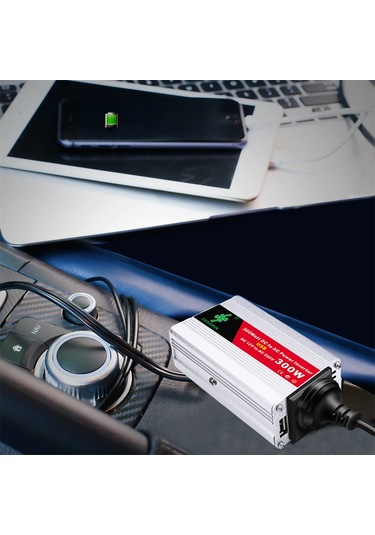 Ximistore9 Taşınabilir 300w Araç İnvertörü - Dc12v'den Ac220v'ye Usb Adaptörlü