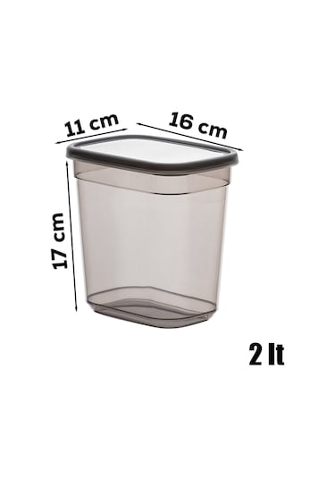 Porsima 2047 Etiketli Kapaklı Dikdörtgen Çok Amaçlı Gıda Erzak Saklama Kabı Seti 2 L 12'li