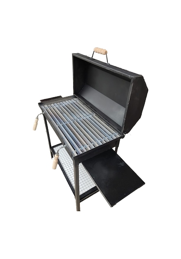 İklim Demir Kapaklı Barbekü Yazlık Tipi Mangal Grill Oluklu Izgara Siyah 40 X 70