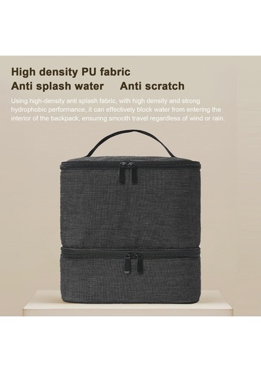 Novahub Çift Katmanlı Kozmetik Çantası, Grand Kapasiteli Taşınabilir Tırnak Alet Çantası Siyah Siyah