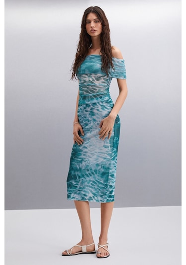 Ethıquet JAVIERA Kadın %100 Polyester Slim Desenli Etek