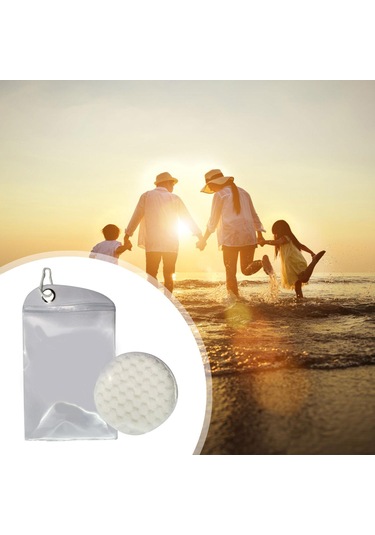 Suntek Kum Temizleme Torbası Fırçası Cilt Dostu Plaj Beyaz Beyaz