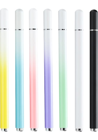 At-28 Macarone Renkli Pasif Kapasitif Kalem Cep Telefonu Dokunmatik Ekranlı 1 Kalem Kafalı Sarı