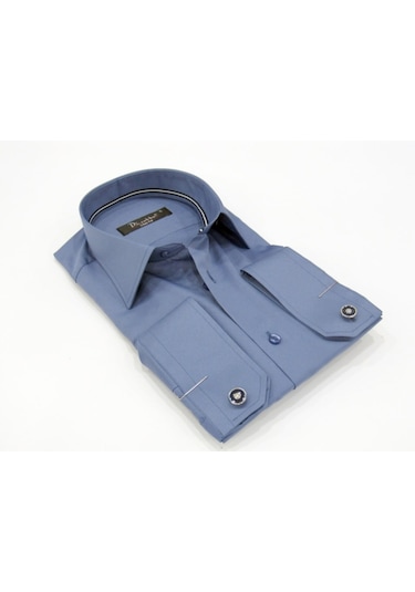 Dicotto Micro Kumaş Kol Düğmeli Slim Fit Düz Renk Erkek Gömlek Beyaz