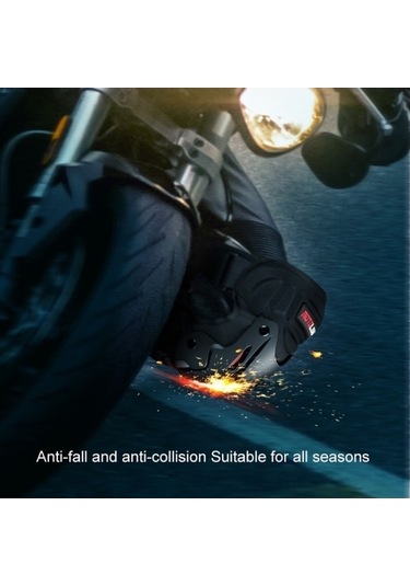 Dancemonkey 2-in-1 Motosiklet-bisiklet Yansıtıcı Şeritli Koruyucu Dişli Dizlik Siyah Siyah