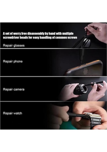 24 Parça Saatçi Pc Gözlük Mıknatıslı Tornavida Seti Plastik Saplı