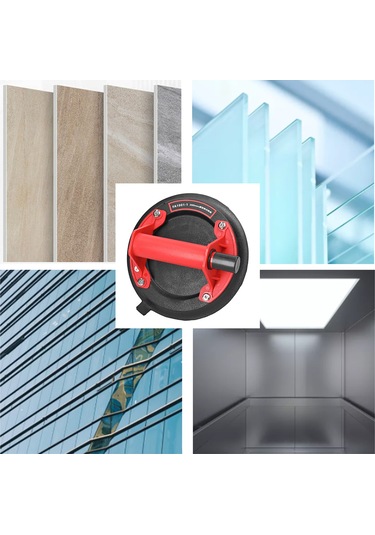 Moveevo 200mm Çaplı Vakum Sünger, Cam/seramik/mermer İçin, 100kg Yük Taşıma Kapasitesi, Basma İşlemi, Hava Salma Düğmesi, Karton Paket