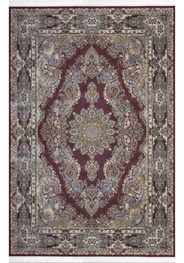 Artemis Halı Silk 5156B Kemik Bordo Klasik Desen Makine Halısı