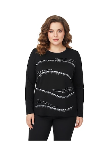 Wearon Kadın Siyah Sıfır Yaka Taşlı Bluz Bgl-st05155 Siyah