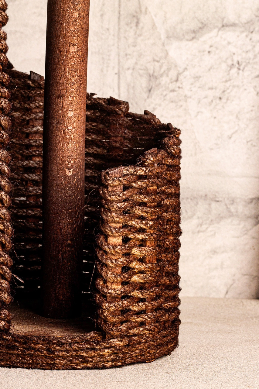 Snippy Haserya - Ahşap Kağıt Havluluk Masaüstü Rulo Kağıt Havluluk Dik Peçetelik Kahverengi